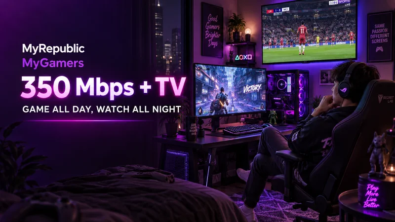 Paket WiFi MyGamers Combo TV 350 Mbps plus TV MyRepublic Pekanbaru