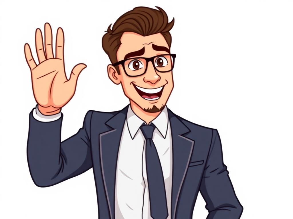 Illustration of a woman waving